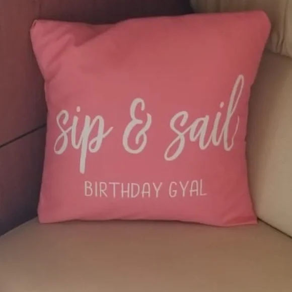 2 Pink BIRTHDAY Pillows & A Beach Towel - Picture 5 of 5